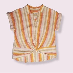 LOFT Linen Twist Front Top